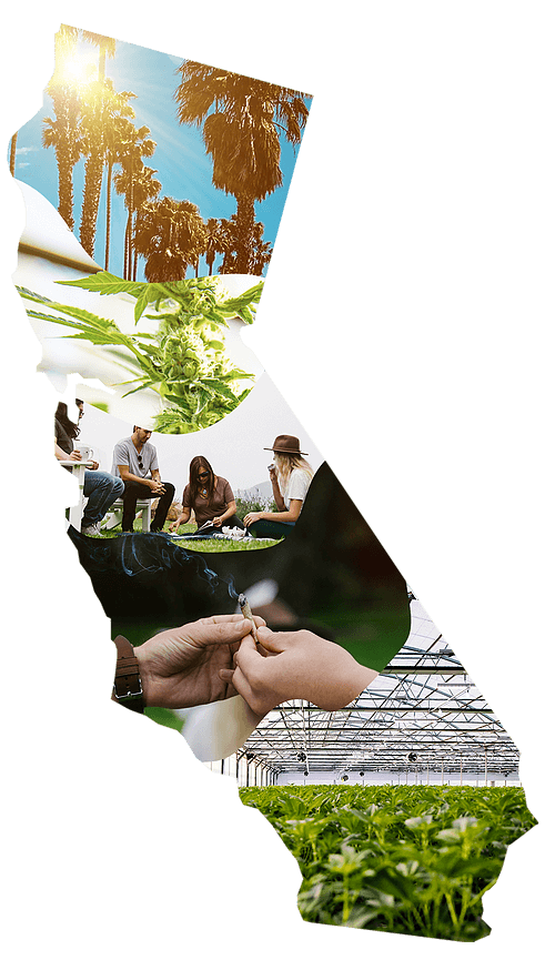 California map with lifestyle images